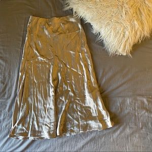 Silver ankle length skirt